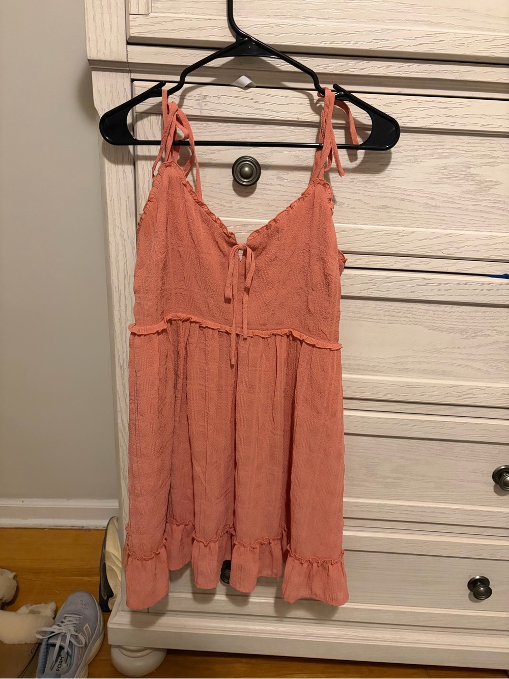 Forever 21 Peach Tie-Shoulder Mini Dress